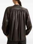 Yves Salomon рубашка со складками, коричневый - фото 3