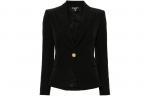 Однобортный блейзер с рукавами Balmain, черный - фото