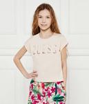 Футболка для девочки Guess с декором, розовый - фото