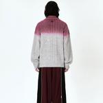 Свитер с градиентным эффектом и кабельной вязкой ADER ERROR, серый - фото 5