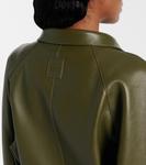 Кожаная куртка с анаграммой Loewe, Khaki Green - фото 6