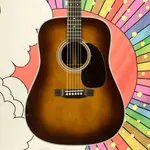Акустическая гитара Martin D-28 2025 года, окраска Ambertone Sunburst - фото