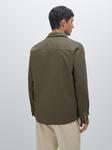 Рубашка из 100% хлопка с карманом Massimo Dutti, зеленый - фото 3