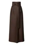 Атласная юбка миди Alberta Ferretti, коричневый - фото