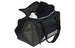 Сумка adidas Essentials 3-Stripes Duffel Bag XSmall 'Black White' - фото 4