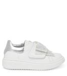 Кожаные кроссовки с бантом Monnalisa, Panna - фото 4