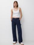 Тканевые брюки Pull&Bear Loose fit Pants, темно-синий - фото 2
