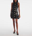 Кожаное мини-платье Balmain, Noir - фото 2