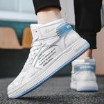 Кроссовки для скейтбординга унисекс высокие серо-голубые WARRIOR белые темно-синие светло-голубые - фото 7