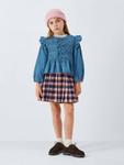 Детский джинсовый топ с бантом John Lewis, Blue, White - фото 2