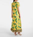 Шелковое макси-платье с перьями Swing La DoubleJ, Zesty - фото 3