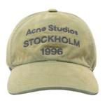 Бейсболка с логотипом Acne Studios, оливковый зеленый - фото