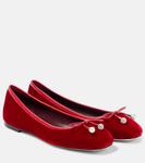Бархатные балетки Elme Jimmy Choo, Ruby Red - фото