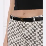 Брюки узкого кроя с поясом Elisabetta Franchi, бежевый - фото 3