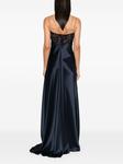 Talbot Runhof вечернее платье с кружевом, синий - фото 4