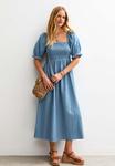 Платье New Look PUFF SLEEVE MIDI, Blue - фото