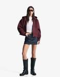 Толстовка с капюшоном на молнии Bershka, бургундия - фото 5