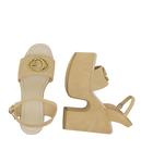 Кожаные босоножки Guess CLODY, бежевый - фото 4