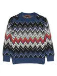 Толстовка с узором зигзаг Missoni Kids, синий - фото