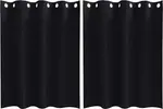 Плотные шторы с кольцами, 2 шт., черные, 140 x 140 см vidaXL - фото