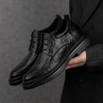 Туфли мужские черные SULEGAO, черные с перфорацией (высота каблука 6 см) - фото 10