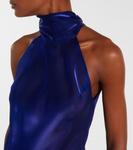 Полупрозрачное платье из органзы Sienna Galvan, Lapis Lazuli - фото 4