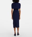 Коктейльное платье из крепа с накидкой Roland Mouret, темно-синий - фото 3