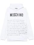 Толстовка с капюшоном и текстовым принтом Moschino, белый - фото
