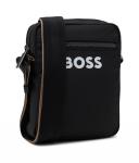 Сумка мужская Boss Catch_3.0 через плечо текстильная с логотипом бренда, черный - фото 4