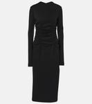 Длинное платье Acline из смеси шерсти и хлопка Sportmax, черный - фото