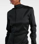 Платье из драпированного твила Acne Studios, черный - фото 4