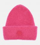 Шапка из шерсти с логотипом Moncler, Fuchsia - фото