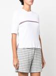 Thom Browne RWB stripe ribbed T-shirt, белый - фото 3