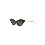 Солнцезащитные очки Gucci Cat Eye, черные/золотые/серые - фото 2