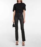 Укороченные кожаные брюки STOULS, черный - фото 2