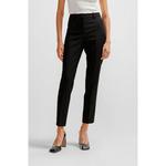 Укороченные брюки прямого кроя из шерсти BOSS, черный - фото 3