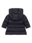 Пуховик с капюшоном и оборками Moncler Enfant, синий - фото 2