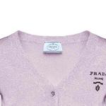 PRADA Короткий кардиган из люрекса лиловый - фото 4