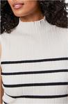 Топ Sanctuary Ribbed Funnel Neck Top, Light Oat/Black 3 - фото 4