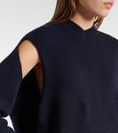 Свитер с вырезом из кашемировой смеси Ferragamo, New Navy - фото 4