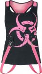Топ Poizen Industries Danger Zone Top, черный/розовый - фото