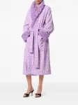 Халат с жаккардовым логотипом Versace, фиолетовый - фото 2