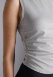Топ Even&Odd active CROPPED SLEEVELESS TOP WITH SIDE RUCHING, Mottled Light Grey - фото 5