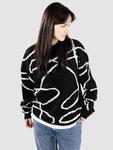 Свитер Poetic Collective Doodle Jacquard Knit Crewneck Strickpullover, black - фото 3