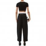 Монограммированный кроп-топ Alexander Wang, черный - фото 5