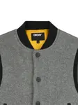 Бомбер с вышитым логотипом Dkny Kids, серый - фото 3