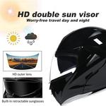 Шлем мотоциклетный BYGMW Bluetooth M, серо-черный - фото 3