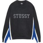 Контрастная полосатая футболка Stussy, серая - фото 4