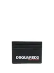 Кожаный картхолдер с логотипом DSQUARED2, черный - фото