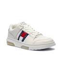 Кроссовки кожаные Tommy Jeans с логотипом, белый - фото